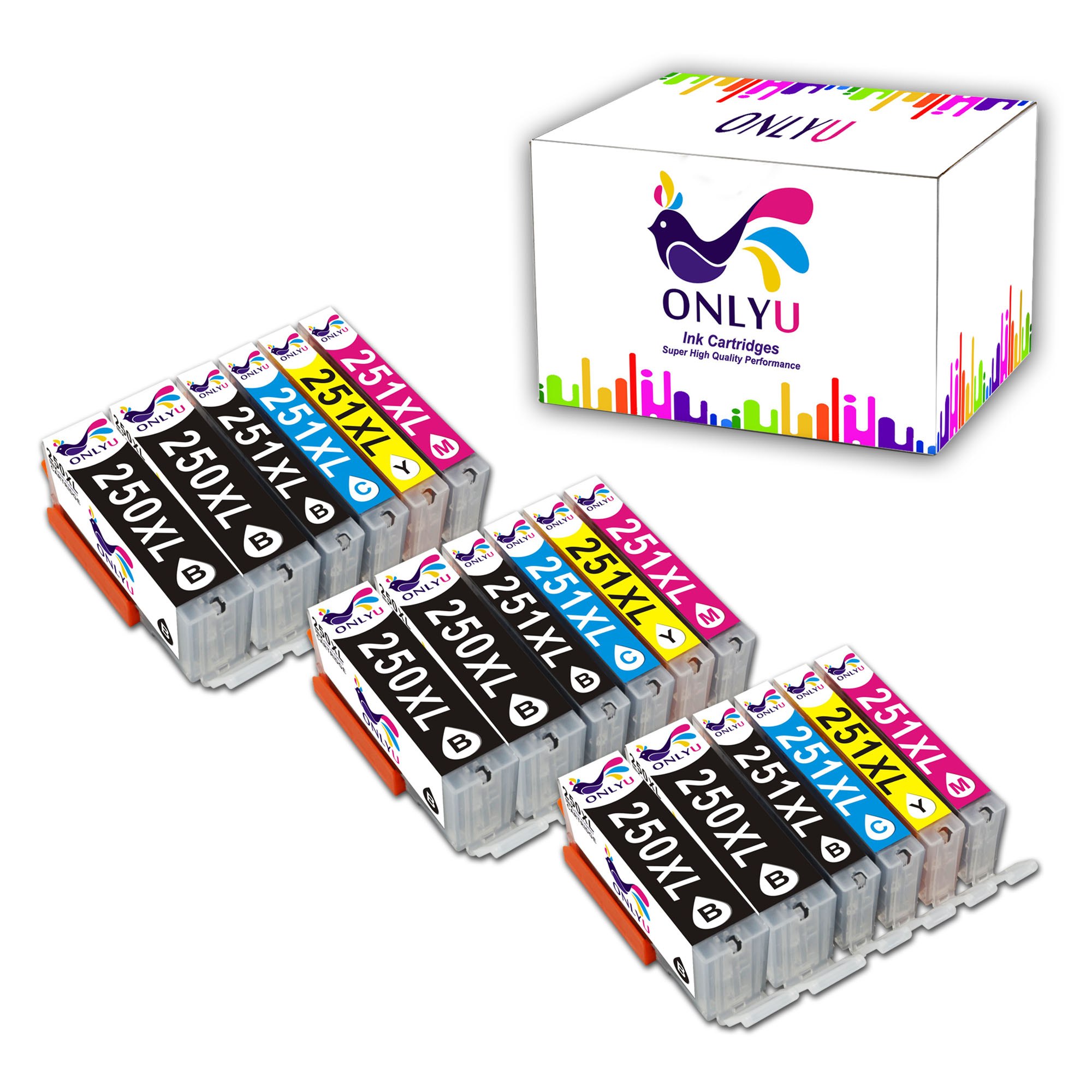 18 Pack PGI-250 XL CLI-251 XL Ink Cartridges For Canon PIXMA MG5520 MX722 Printer