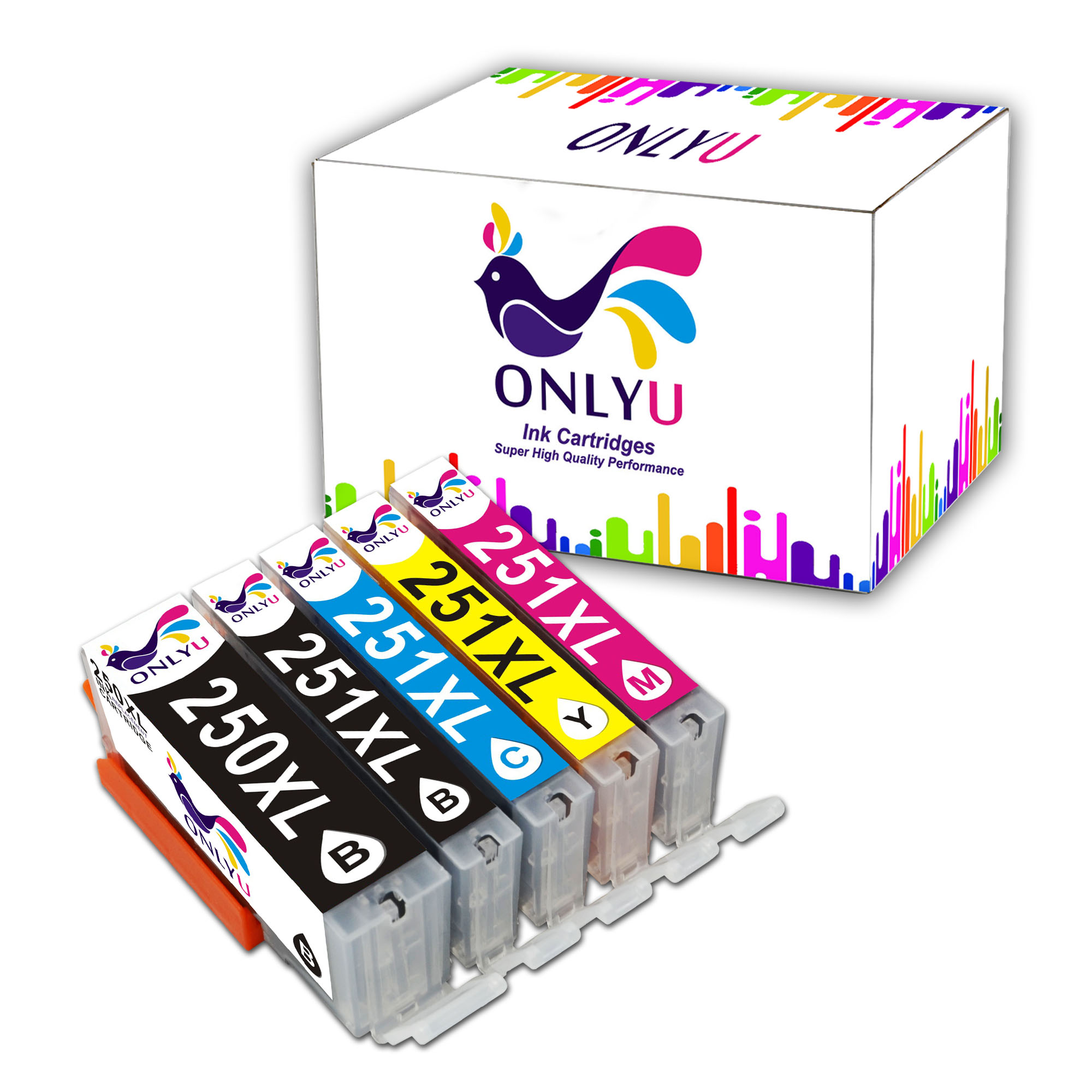 5PK PGI-250XL CLI-251XL Combo 1Set Ink For Canon MG5520 MG5522 #251 250 US STOCK