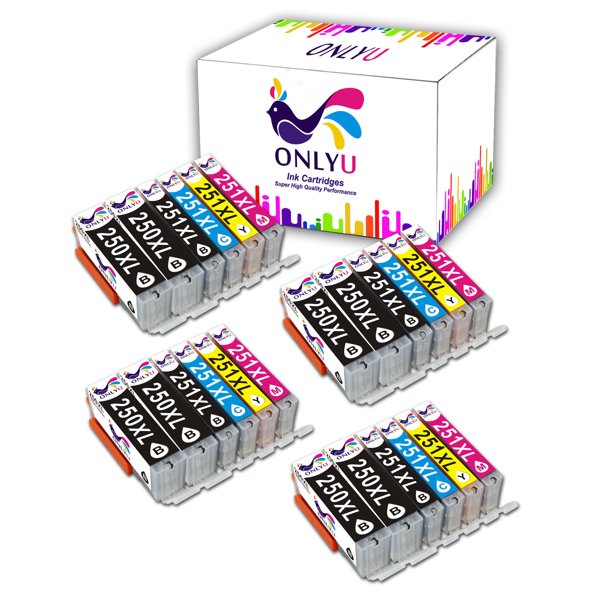 24 Pk PGI-250 XL CLI-251 XL Ink Cartridge For Canon PIXMA MG5420 MG5520 MG7520