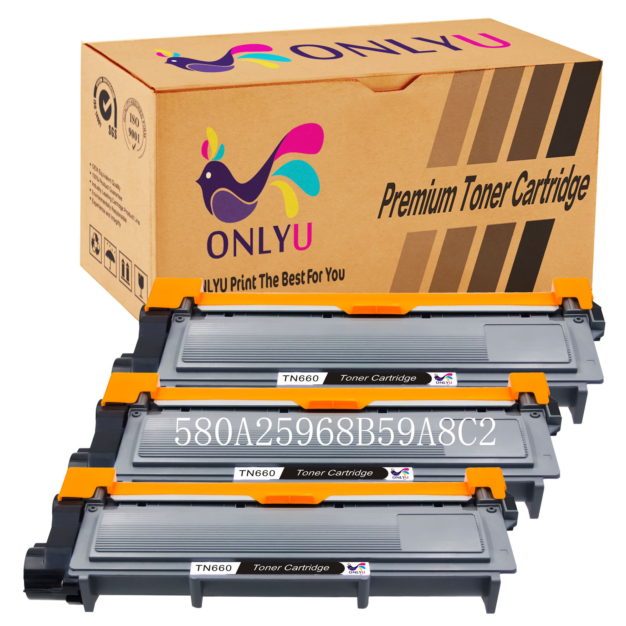 ONLYU Compatible Brother TN660 TN630 High Yield Toner Cartridge For HL-L2380DW HL-L2300D HL-L2320D HL-L2360DW MFC-L2680W MFC-L2720DW MFC-L2740DW DCP-L2520DW DCP-L2540DW Printer 3-Pack(Black)