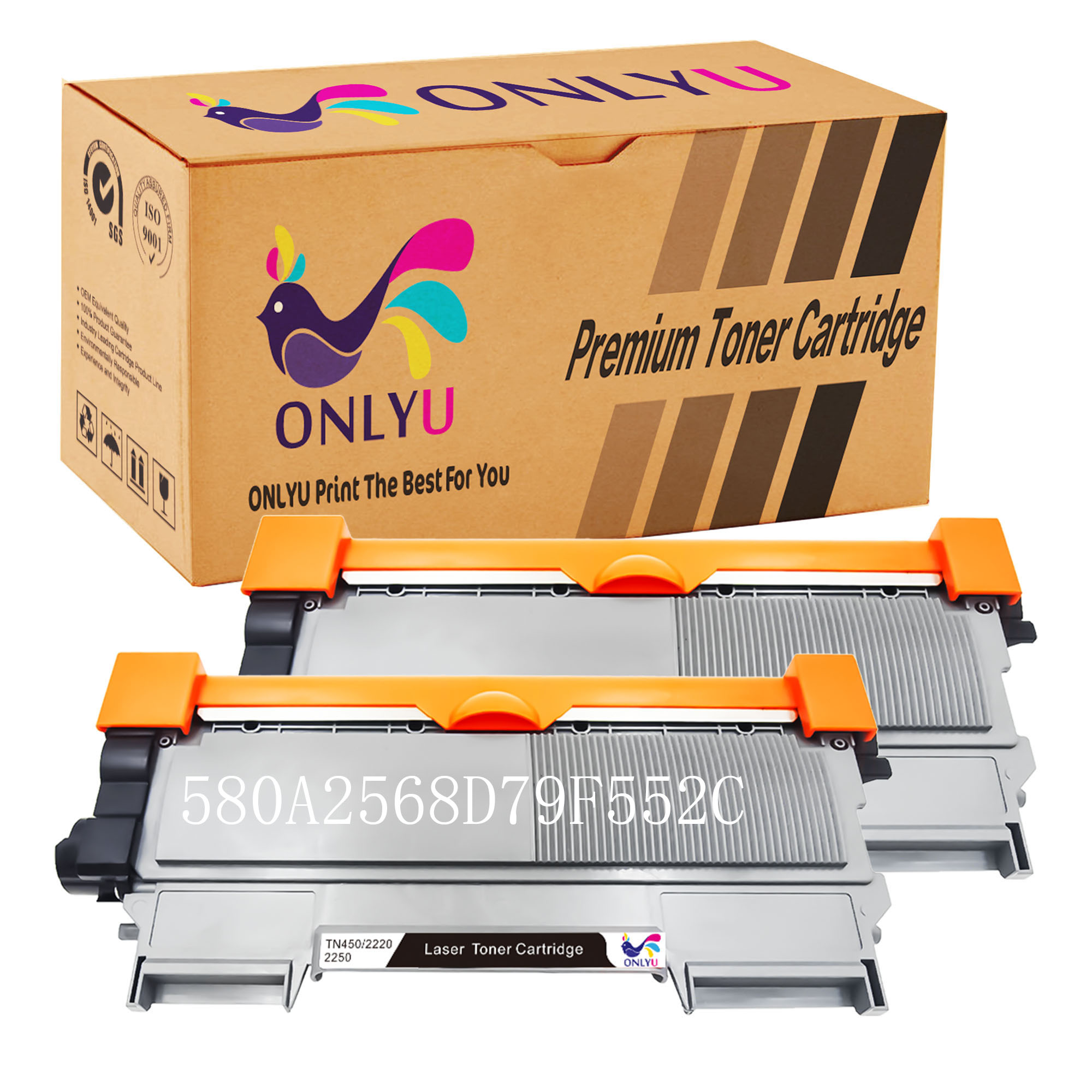 ONLYU Compatible Brother TN450 TN420 TN-420 TN-450 High Yield Toner Cartridge For Brother HL-2220 HL-2230 HL-2270DW HL-2280DW HL-2275DW MFC-7860DW MFC-7360N Intellifax-2940 Printer 2-Pack (Black)